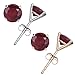 14K Gold Garnet Stud Earrings (1.80 CT ; 6 MM Round Cut)