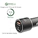 Mercase Fast Car Charger QC 3.0 Quick Charge Dual USB Car Charger Adapter for Samsung Galaxy S8/S7/S6/Edge,iPhone X/8/7/6s/Plus,Note 8 4,LG G6 G5 V10 V20,HTC,Nexus,Pixel,iPad Pro Portable(Space Grey)