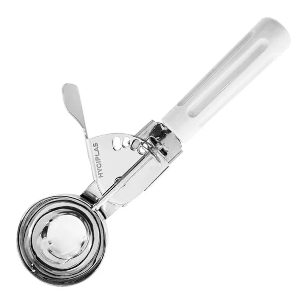 Hygiplas Ice Cream Scoop White 50ml - Portion Control, Diswasher Safe HT783