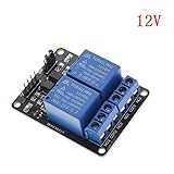 Maxmoral 2pcs 12V 2 Chanel Relay Module Expansion Board with Optocoupler Low Level Triggered