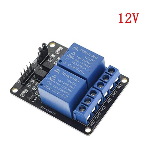 Maxmoral 2pcs 12V 2 Chanel Relay Module Expansion Board with Optocoupler Low Level Triggered