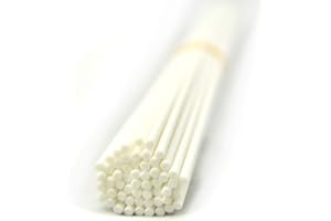 OUGUAL 50 Pieces Fiber Reed Diffuser Replacement Refill Sticks for Aroma Fragrance (White, 12" x3mm)