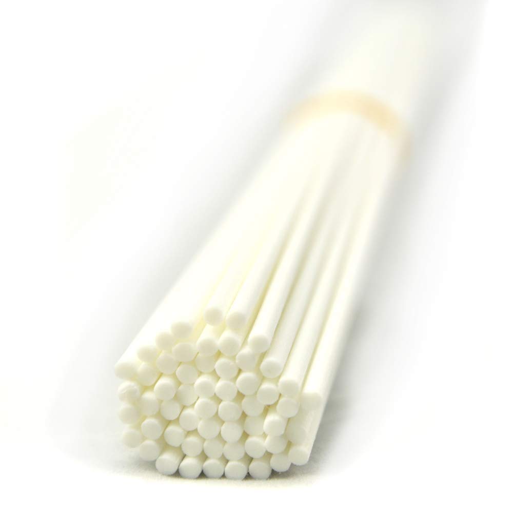 Ougual 50 Pieces Fiber Reed Diffuser Replacement Refill Sticks for Aroma Fragrance (White, 20cmx3mm)