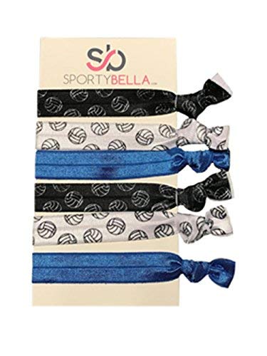 Amazon Com Volleyball Hair Accessories Blue Volleyball Hair Ties