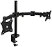 Mount-It! Dual Monitor Mount | Double Monitor Desk Stand Arm | Two Articulating Arms Fit 2 Screens 17 19 20 21 22 24 27 Inch Computer | VESA 75 100 Compatible Displays | C-Clamp Base