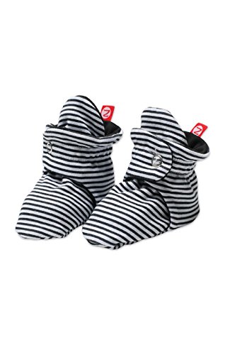 Zutano Unisex-Baby Newborn Candy Stripe Booties, Black, 3 Months