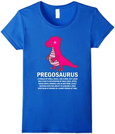 Women's Pregosaurus Definition T-Shirt Funny Pregnancy Maternity Large Royal Blue
