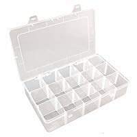 Nizzco Clear Plastic Jewelry Box Organizer Storage Container with Adjustable Dividers 15(Large) Grids