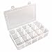 Rekukos Plastic Jewelry Box Organizer Storage Container with Adjustable Dividers 15（Large） Grids