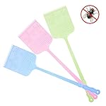 Fly Swatter Manual Swat Pest Control, Plastic Hand Swatters for Flies - Easy for Kids to Use, 3-Pack