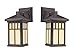 Ciata Decor 6732800 Burnham One-Light Exterior Wall Lantern on Steel with Honey Art Glass, Oil Rubbed Bronze Finish - 2 Pack