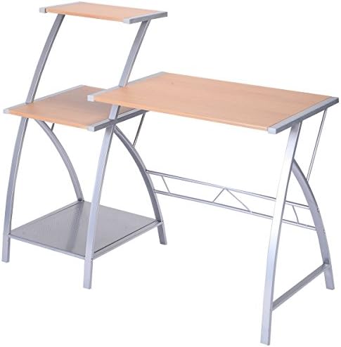 Computer Laptop Writing Study Desk Table Home Office Furniture W/ 3-Tier Shelf