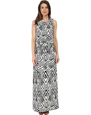 Calvin Klein Womens Print Maxi Dress w/ Tie