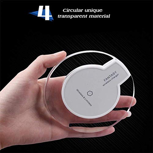 LQT Ltd New Ultra-Thin Crystal K9 Wireless Charger for iPhone X Mobile Phone Qi Fast Charge Wireless Charging Base Transmitter Round - Thumbnail 4