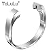 For Fitbit Alta/HR!Cool Replacement SS Steel Bracelet Wrist Strap Band Bangle For Fitbit Alta HR Fashion Polished SS Steel Bracelet Metal Wristband Strap -Style 01-Silver