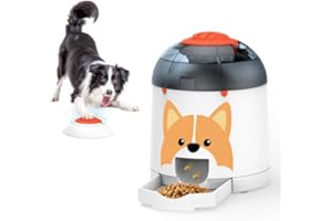 Potaroma Dog Puzzle Feeder Toy, Interactive IQ Training, Electronic Treat Dispenser, Automatic Rechargeable with Remote for Food Dispensing, All Breeds, 280ml Capacity