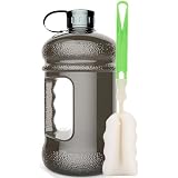 New Wave Enviro Wasserflasche 2,2 Liter, BPA-frei, Mit Edelstahlkappe Und Tragegriff – Anthrazit