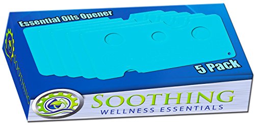 Soothing Wellness Essentials 5 PACK Essential Oils Opener Key Tool Set (CARIBBEAN BLUE) - The Perfect Opener and Remover Accessory for Roller Balls and Caps on Most Bottles