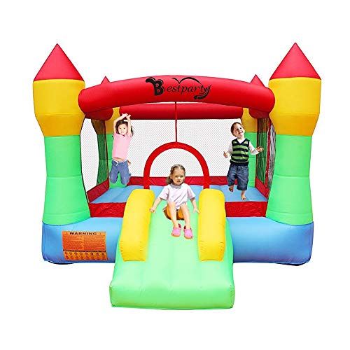 RETRO JUMP Inflatable Bounce House Bouncing Jump Moonwalk Playhouse and Slide with Blower (061 Blower)
