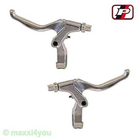01110211 Promax V-Brake Bremsgriffe - links/rechts/Set - Bremshebel Bremsen (Hebelset Silber)