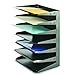 MMF Industries STEELMASTER Letter-Size Horizontal File Organizer | 7-Tier Tray Design | ID Label Holder | Black | Scratch & Chip-Resistant Finish | Durable Metal Steel | Wall File Organizer