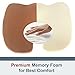 Deluxe Seat Cushion 100% Pure Memory Foam - Orthopedic Design to Relieve Back, Sciatica and Tailbone Pain - Perfect for Office Chair, Car seat - Brown Color