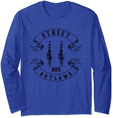 Unisex 405 Street Outlaws Long Sleeve Shirt (Black Edition) XL: Royal Blue