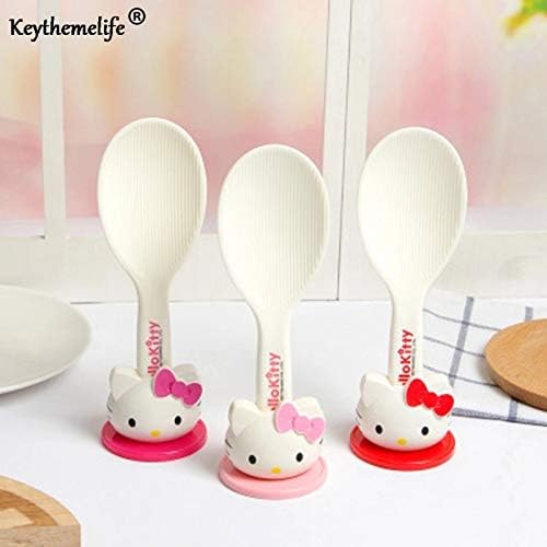 Lovetosell123 1pcs Hello Kitty Rice Paddle Meal Spoon Ladle Non Stick Rice Spoon Kitchen Tools (Random Color)