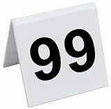 New Star Acrylic Tent Style Table Numbers, 2-Inch by 1.7-Inch, Numbers 76 to 100