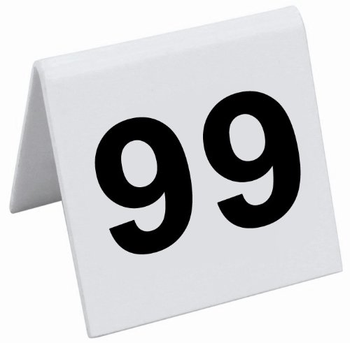New Star Acrylic Tent Style Table Numbers, 2-Inch by 1.7-Inch, Numbers 76 to 100