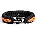The Friendly Swede Paracord Bracelet with Microcord and D-Shackle - Adjustable Size (Orange Small)