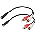 WMPHE 2 Pack RCA to 3.5mm Stereo Female Mini Jack Male Plug Audio Adapter Dual Male Y Cable (2 Pack)