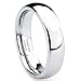 6mm Tungsten Rings Carbide Men's Wedding Band Ring in Comfort Fit and Shinny Plain Dome Polished Finish Fit Size 5-16