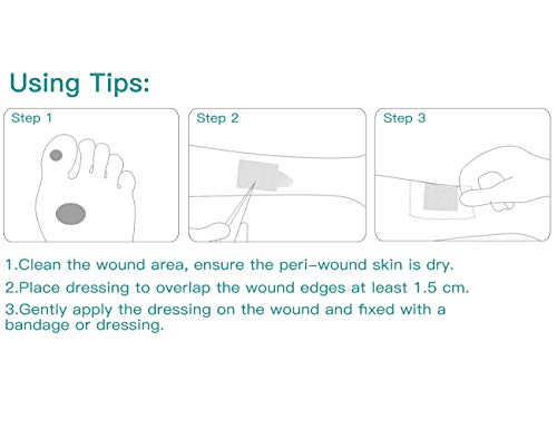 Dimora Calcium Alginate Wound Dressing, 10 x 10cm Patches,10 Individual Sterile Pads, Soft and Highly Absorbent Dressing Gauze, Non-Stick Padding