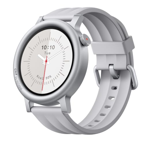 CMF Watch 3 Pro – Smartwatch con Display AMOLED da 1,43", 13 giorni di autonomia, Dual-band GPS integrato, chiamate Bluetooth e monitoraggio della frequenza cardiaca – Grigio chiaro
