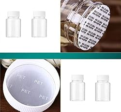 HLLMX 8 PCS Plastic Clear Empty Bottle Pill Bottle
