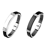 Jusnova men women stainless steel bracelet PU leather cuff bangle