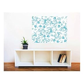 Removable Wall Sticker/Wall Mural - Seamless Floral Pattern | Creative Window View Home Decor/Wall Decor - 24"x32"