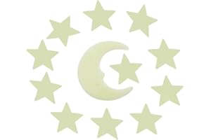 Stars Moon Glow In Dark Fluorescent Decal Wall Stickers Home Decoration - 12Pcs Handy and professional