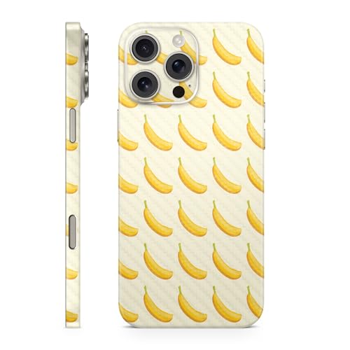Carbon Fiber Phone Skin Compatible with Apple iPhone 16 Pro Max - Banana Grid -…