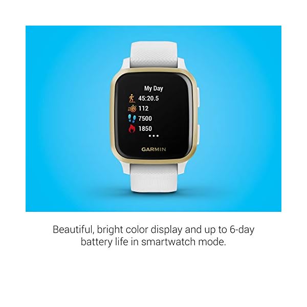 Garmin Venu Sq GPS Smartwatch with All-day Health Monitoring and Fitness Features, Built-in Sports Apps and More, White…