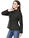 Allegra K Women's Long Sleeves Zippered Pockets Padded Quilted Jacket XS Black