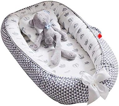 Puzzlos Baby Lounger Bed, Newborn Breathable Nest, Portable Bassinet Co Sleeping, Removable Cover with Super Soft Organic Cotton, Newborn Idea for Cosleeping (1#)