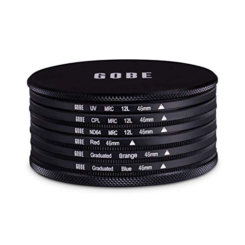 Gobe 46 mm UV Filter, Polfilter (CPL), Graufilter ND64, Farbfilter Rot, Farbverlaufsfilter Orange, Farbverlaufsfilter Blau - Filter Kit (1Peak) – Bild 3