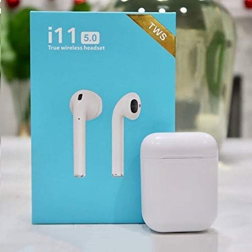 HariHub i11 5.0 Wireless airpods Earphone with Portable Charging Case for Android/iOS Devices with Sensor (White)