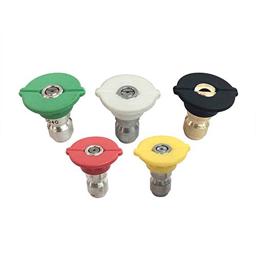 Interstate Pneumatics PW7102 Pressure Washer 1/4" Quick Connect High Pressure Spray Nozzles Tip Set (5-piece)