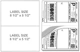 200 Half Sheet Shipping Labels, (2) - 8 1/2 X 5 1/2 Labels Per Sheet. Will Work in Both Laser and Inkjet Printers. Made of Heavyweight Material with Super Adhesive Sticker. For Use with Internet Postage Sites like Ebay, Paypal, Stamps.com