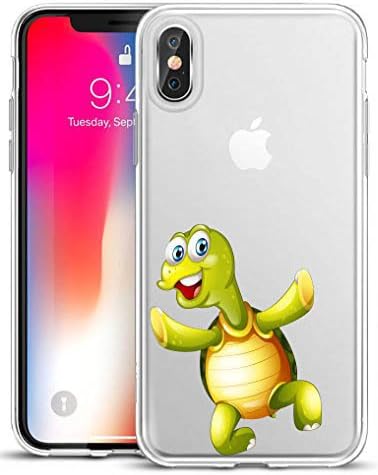 Iphone X Case Turtle Design Pattern Clear Transparent Protective Bumper Tpu Soft Phone Case 5.8" (Turtle)