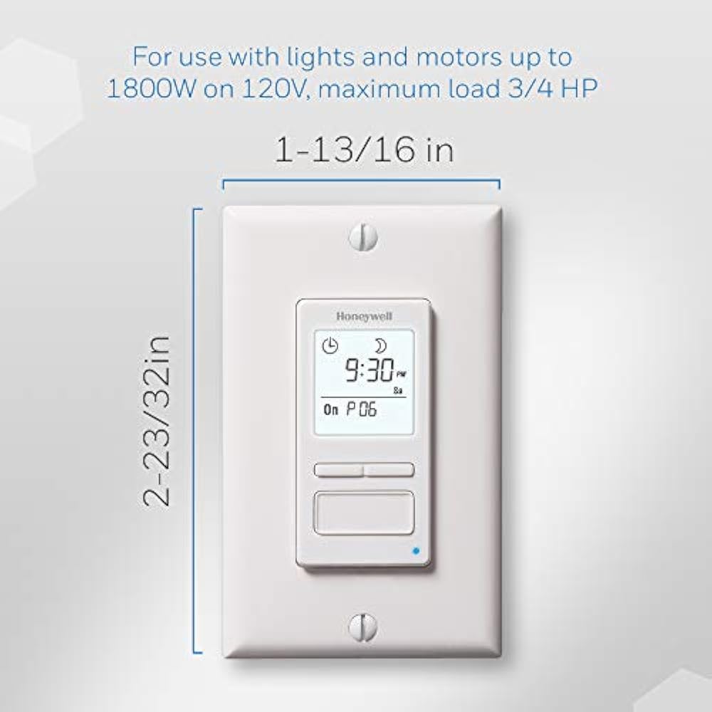 Honeywell Home RPLS740B1008 Econoswitch 7Day Programmable Light Switch