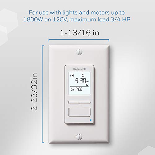 Honeywell Home RPLS740B ECONOswitch 7Day Solar Programmable Switch, Lights and Motors, Indoor